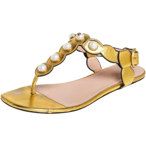 Pre-owned Leather sandals , female, Sizes: 3 1/2 UK - Gucci Vintage - Modalova
