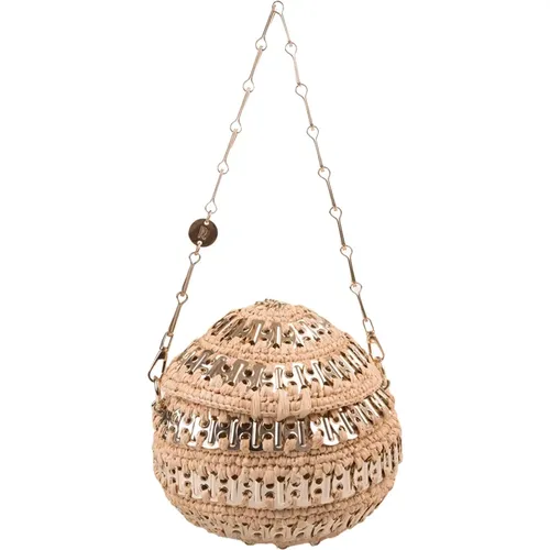 Ball Shoulder Bag Raffia Metal , female, Sizes: ONE SIZE - Paco Rabanne - Modalova