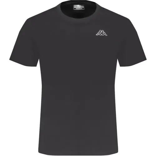 Schwarzes Baumwoll-T-Shirt , Herren, Größe: M - Kappa - Modalova