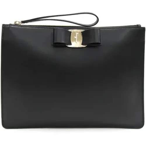 Pre-owned Leather clutches , female, Sizes: ONE SIZE - Salvatore Ferragamo Pre-owned - Modalova