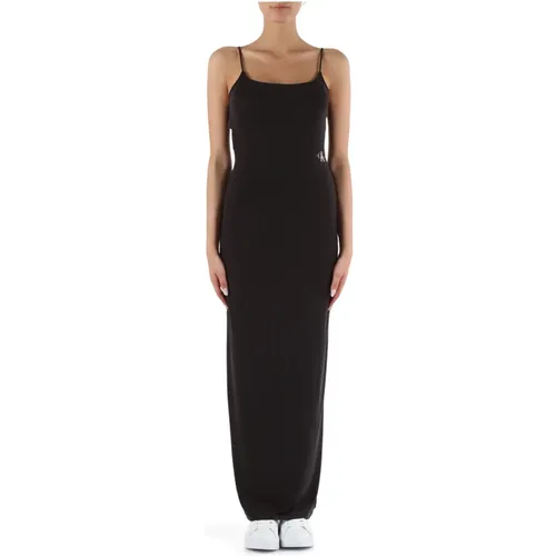 Long dress with logo print , female, Sizes: XL, M, XS, S, L - Calvin Klein Jeans - Modalova