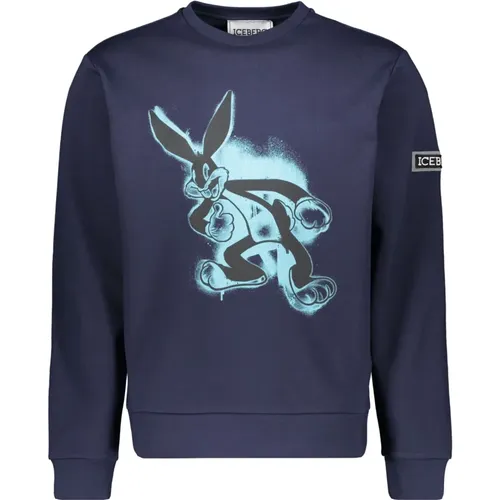 Maxi Print Baumwoll-Sweatshirt , Herren, Größe: S - Iceberg - Modalova