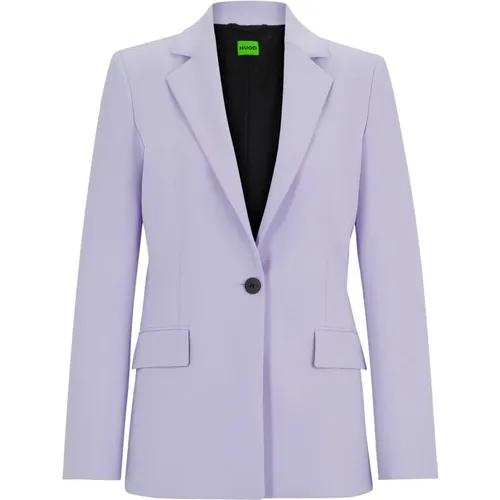 Lilac Open Blazer with Revers Collar , female, Sizes: M - Hugo Boss - Modalova
