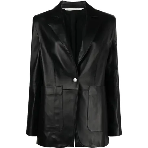 Leather Track Blazer , female, Sizes: XS - Palm Angels - Modalova