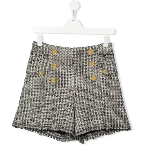 Stilvolle Frayed Shorts mit Tweed-Detail - Balmain - Modalova