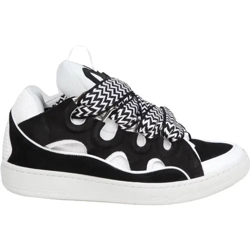 Black/White Leather Sneakers Aw24 , male, Sizes: 6 UK, 7 UK, 8 UK, 10 UK, 11 UK, 9 UK - Lanvin - Modalova