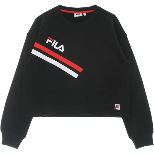 Schwarze Beauty Cropped Crew Sweatshirt Leicht , Damen, Größe: L - Fila - Modalova