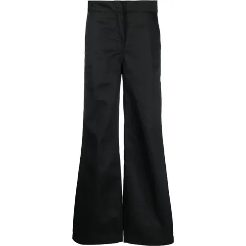 Straight Trousers with Reversed Waistband , female, Sizes: S - Palm Angels - Modalova