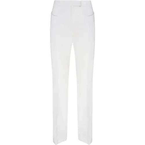 Flared Chalk Wool Trousers , female, Sizes: XS, 2XS, S - Tom Ford - Modalova