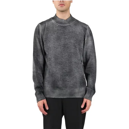 Wollmischung Gerippter Halb-Zip Pullover - Mauro Grifoni - Modalova