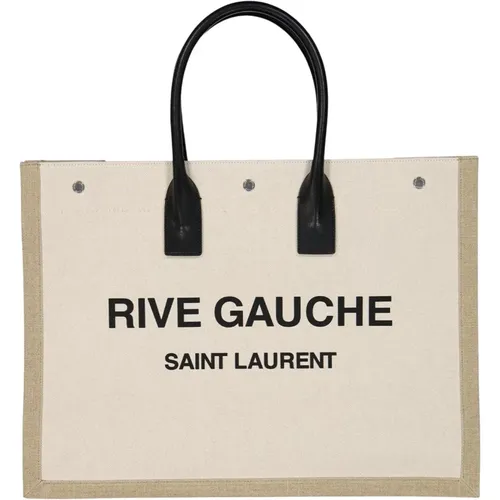 Rive Gauche Canvas Tote Bag - Saint Laurent - Modalova