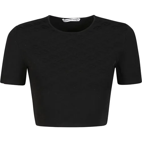 Verzerrtes Logo T-Shirt , Damen, Größe: XS - T by Alexander Wang - Modalova