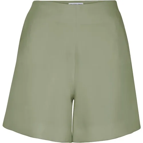 Flared High-Waisted Shorts with Pockets , female, Sizes: S, L - MVP wardrobe - Modalova