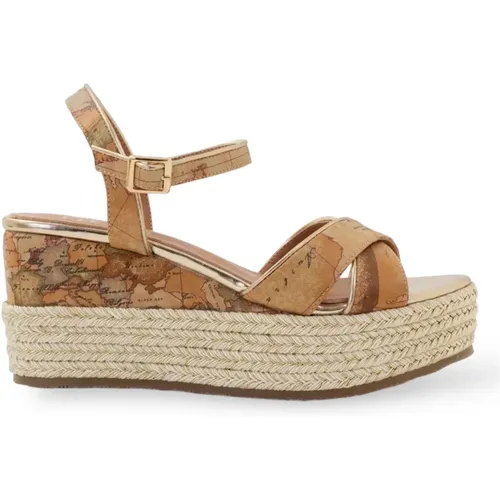 Natural Geo Classic Wedge Sandals , female, Sizes: 3 UK, 6 UK - Alviero Martini 1a Classe - Modalova