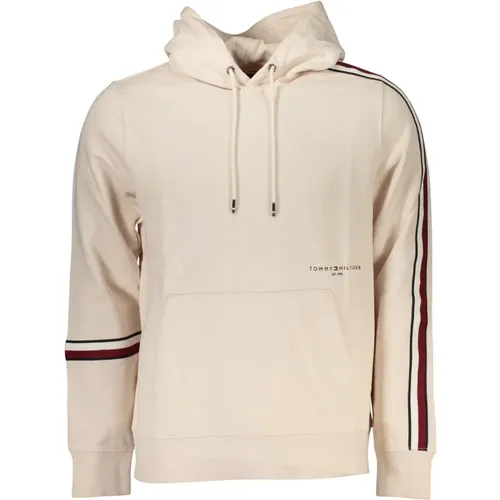 Kapuzenpullover Langarm Kontrastdruck , Herren, Größe: L - Tommy Hilfiger - Modalova