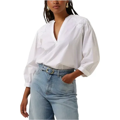 Weiße Gewebte Bluse Eleganter Stil , Damen, Größe: 3XS - Twinset - Modalova