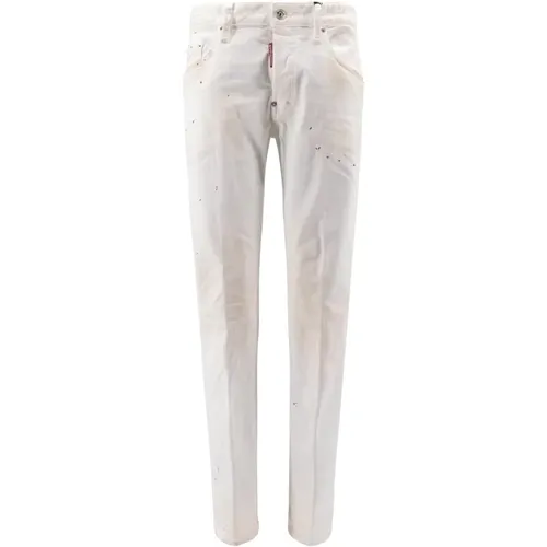 Paint Stain Stretch Cotton Trousers , male, Sizes: XL - Dsquared2 - Modalova