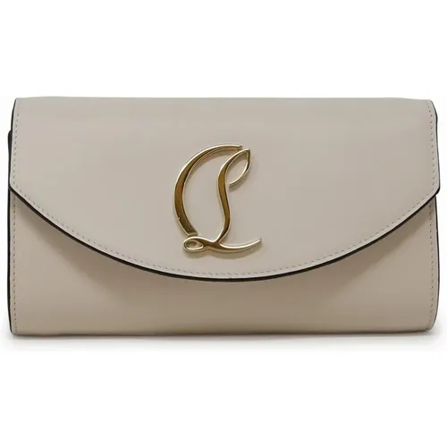 Cream Leather Shoulder Bag Loubi54 , female, Sizes: ONE SIZE - Christian Louboutin - Modalova