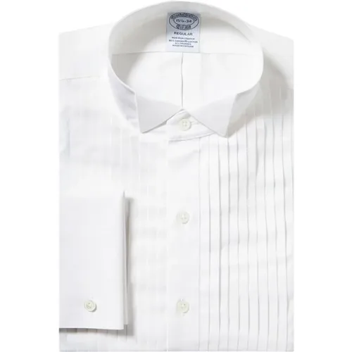 Weiße Regular Fit Supima Baumwolle Formelle Hemd mit Wing Kragen , Herren, Größe: M - Brooks Brothers - Modalova