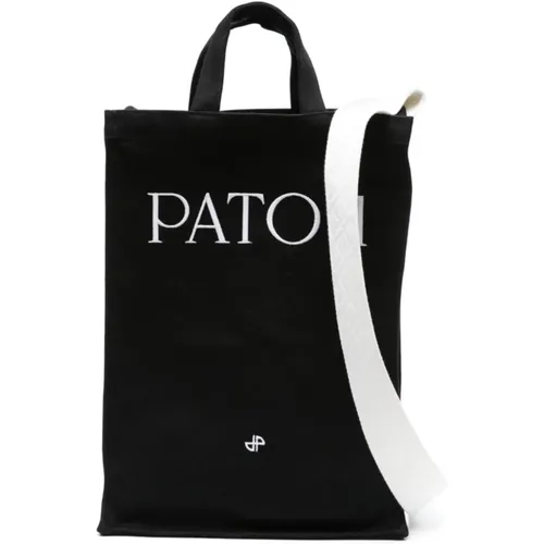 Schwarze Canvas-Tasche mit Logo , Damen, Größe: ONE Size - Patou - Modalova