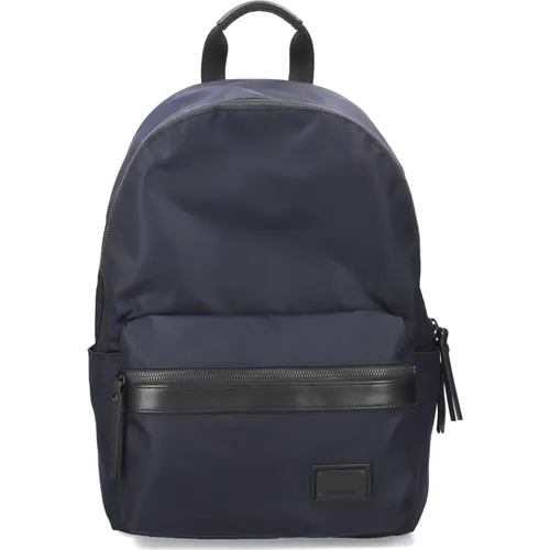 Schwarzer Rucksack mit Lederelementen , Herren, Größe: ONE Size - Premiata - Modalova