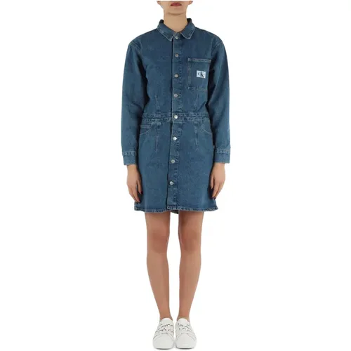Short Denim Dress with Five Pockets , female, Sizes: M, XS - Calvin Klein Jeans - Modalova
