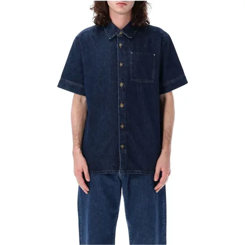 Men's Clothing Shirts Wash Indigo Ss24 , male, Sizes: XL, L - A.p.c. - Modalova