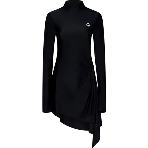 Schwarzes Slip-on Kleid mit hohem Kragen und langen Ärmeln,Short Dresses - Coperni - Modalova