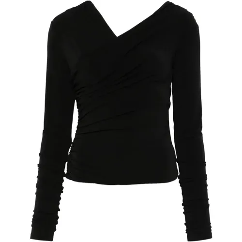 V-Neck Sweater with Textured Finish , female, Sizes: M, XS - Andamane - Modalova