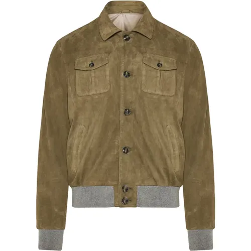 Greg' suede bomber jacket , male, Sizes: 3XL - Barba - Modalova