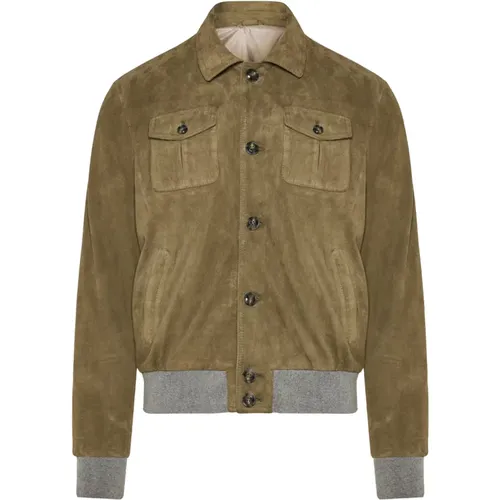 Greg' suede bomber jacket , male, Sizes: 3XL, 4XL, 2XL - Barba - Modalova