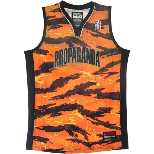 Tiger Camo Basketball Tank Top , male, Sizes: XL, XS, M, L - Propaganda - Modalova