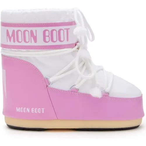 Rosa Icon Low Schnürstiefel , Damen, Größe: 39 EU - moon boot - Modalova