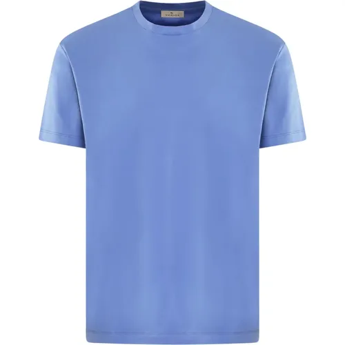 Interlock Supima T-Shirt Blau , Herren, Größe: 2XL - Valenza - Modalova