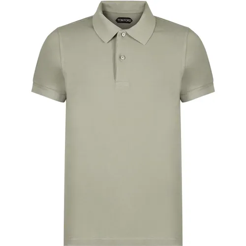 Baumwoll-Polo-Shirt mit Rippdetails - Tom Ford - Modalova