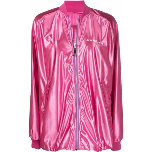 Satin Urban Trainingsanzug Jacke , Damen, Größe: XS - Khrisjoy - Modalova