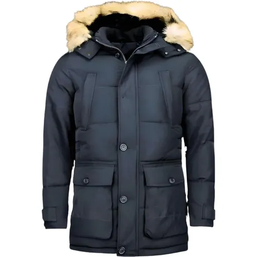 Robuste Winterjacke Herren - Lange Jacken Herren 4 Taschen - Pi-8667Z , Herren, Größe: XL - Enos - Modalova