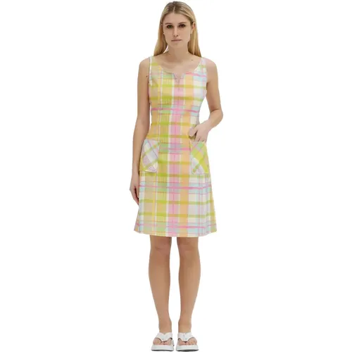 Sleeveless Cotton Dress with Geometric Print , female, Sizes: L - Moschino - Modalova