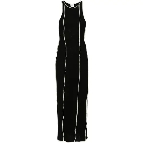 Schwarzes Langes Kleid mit Sichtbaren Nähten , Damen, Größe: M - Nanushka - Modalova