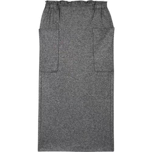 Melange Wool Flannel Long Skirt , female, Sizes: M, XL - LUISA CERANO - Modalova