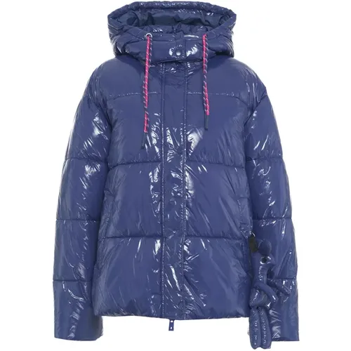 Blaue Winterjacke Damenmode , Damen, Größe: S - Ottod'Ame - Modalova