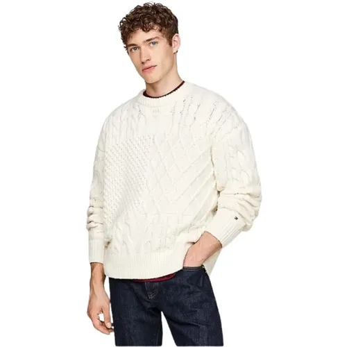 Gemischter Wollstrickpullover , Herren, Größe: S - Tommy Hilfiger - Modalova