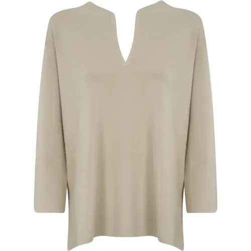 Crepe Tunika Pullover mit langen Ärmeln , Damen, Größe: XS - Max Mara - Modalova