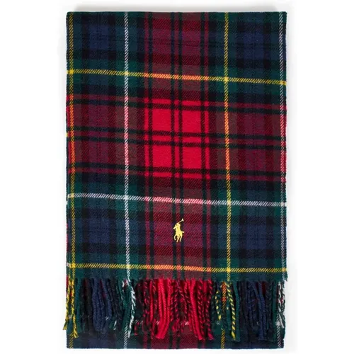 Tartan Scarf with Fringed Ends , unisex, Sizes: ONE SIZE - Polo Ralph Lauren - Modalova