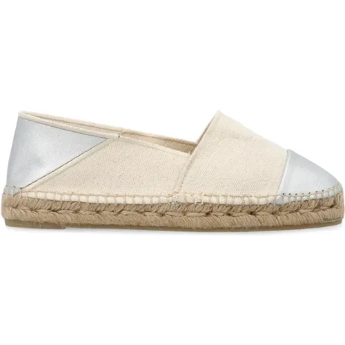 Flat Cotton Espadrilles Avorio Silver , female, Sizes: 8 UK, 3 UK - Castañer - Modalova