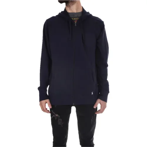 Blauer Zip-Through Pullover für Herren , Herren, Größe: M - Ralph Lauren - Modalova