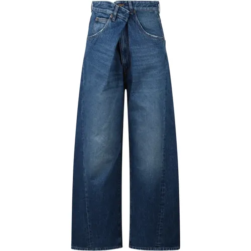 Medium Wash Ines Denim Fold Over - DARKPARK - Modalova