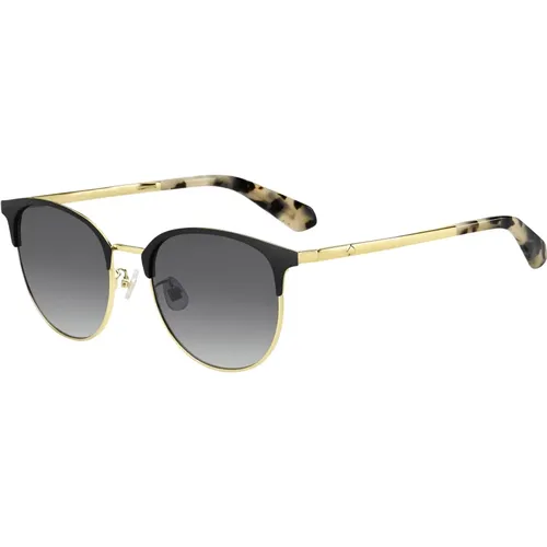 Black Gold/Dark Grey Shaded Sunglasses , female, Sizes: 54 MM - Kate Spade - Modalova