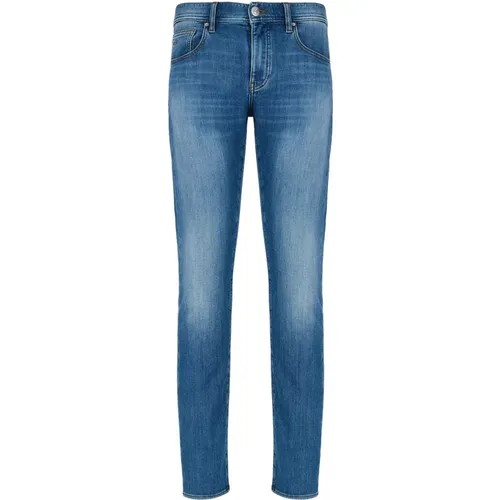 Slim Indigo Denim Jeans für Männer , Herren, Größe: W32 - Armani Exchange - Modalova