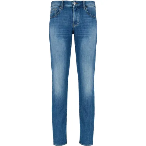 Slim Indigo Denim Jeans für Männer , Herren, Größe: W34 - Armani Exchange - Modalova